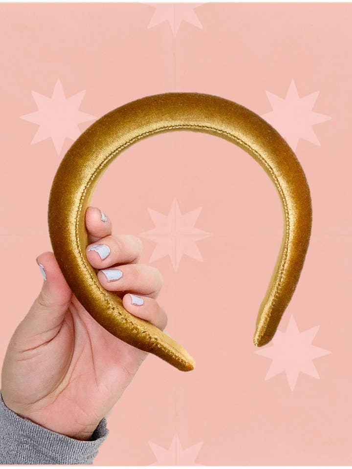 Padded Velvet Headband - Large Big for wholesale by Iris Atelier