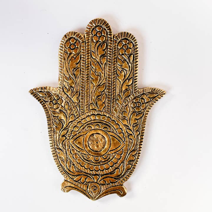 Hamsa Hand - Gold - Incense Holder for Sticks and Cones for wholesale by Artschatz LLC