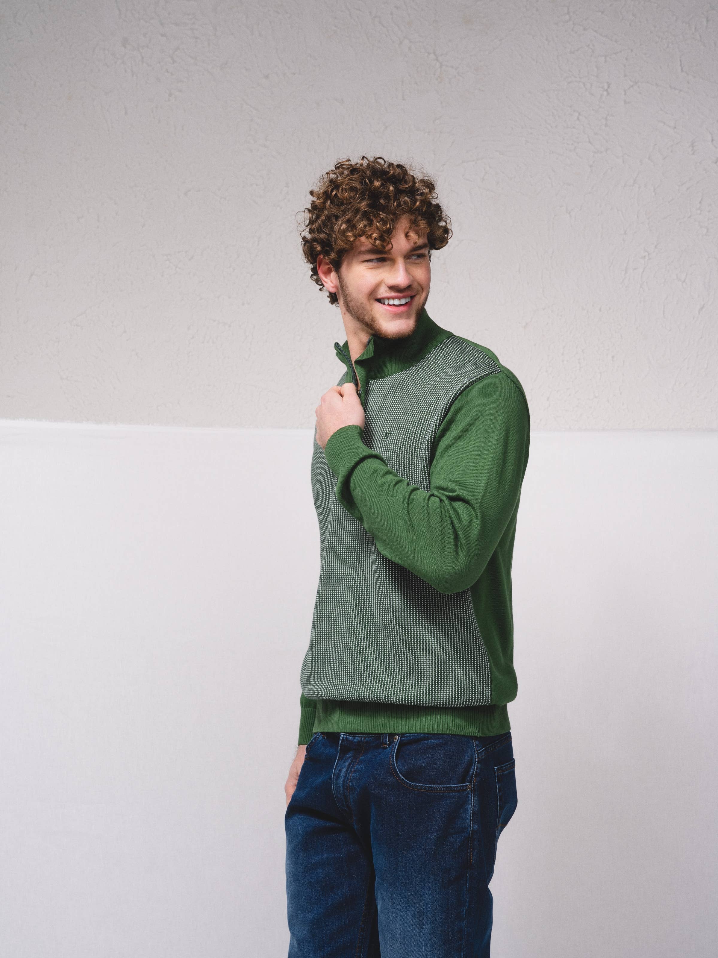 SMF - Wholesale Polo - Men's - 233009 - Bicolor polo with zip6