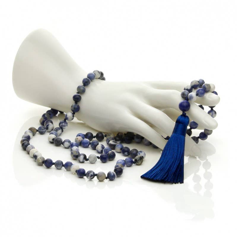 UniArt – wholesale Bönehalsband – Knutna mala pärlor av sodalit2
