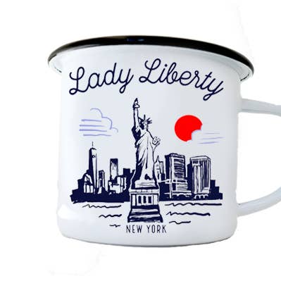 Statue of Liberty Manhattan Sketch Camp Mug for wholesale by Happy Place by Lola Star