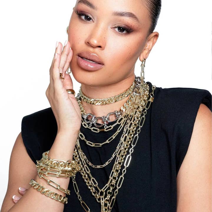 Eklexic - Wholesale Link & Chain Necklace - Enzo Double Layer Necklace8