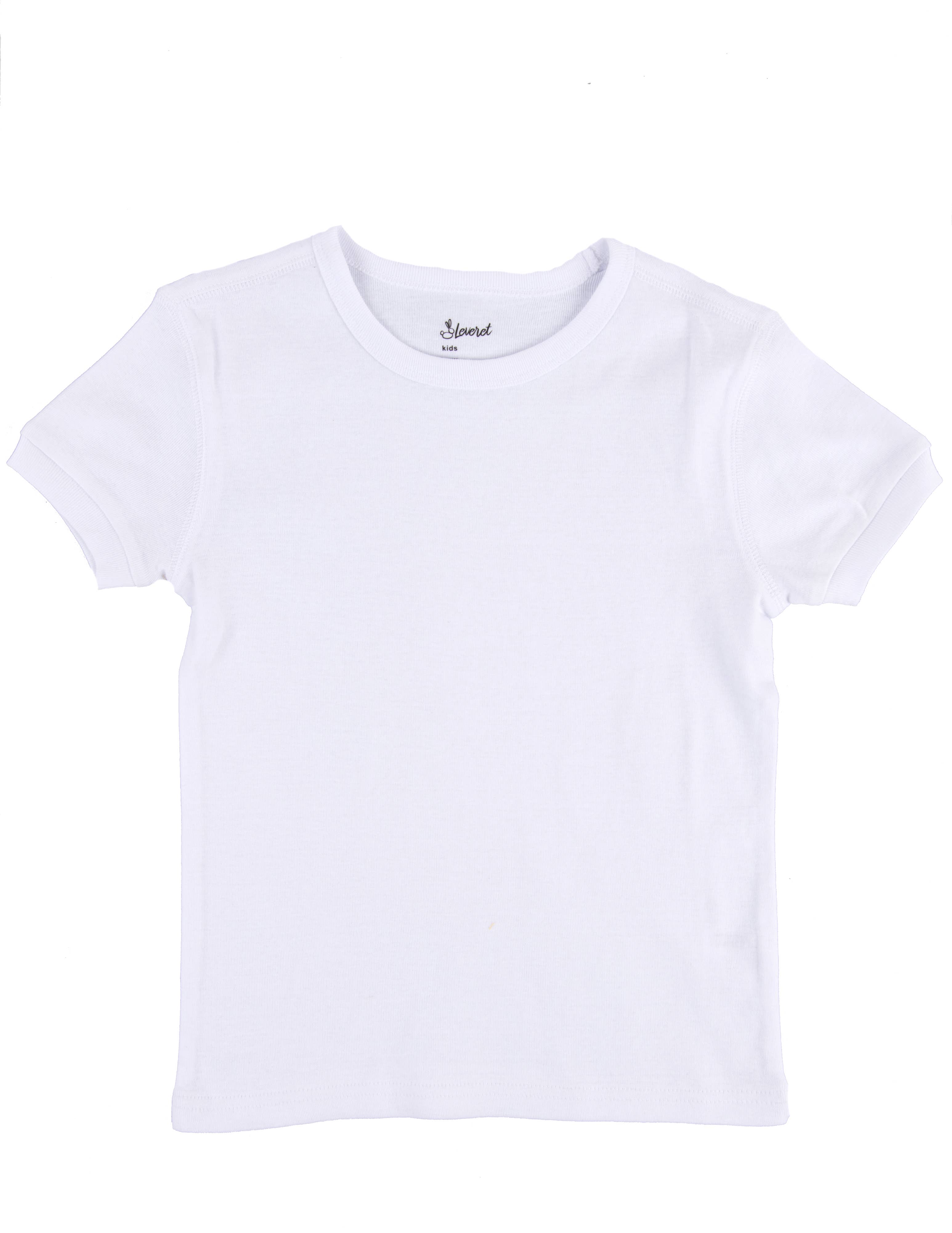 Leveret Pajamas - Venta al por mayor Camiseta - Niños - Camiseta básica de algodón de manga corta para niños para el regreso a la escuela18