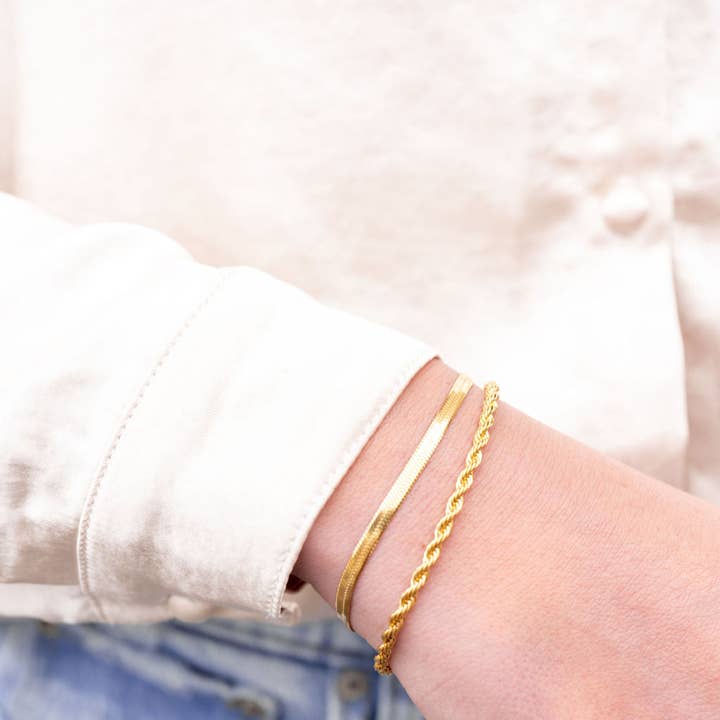 Spiffy & Splendid - Vendita all'ingrosso Bracciali a catena e a maglie - Bracciale Luxe Gold Herringbone3