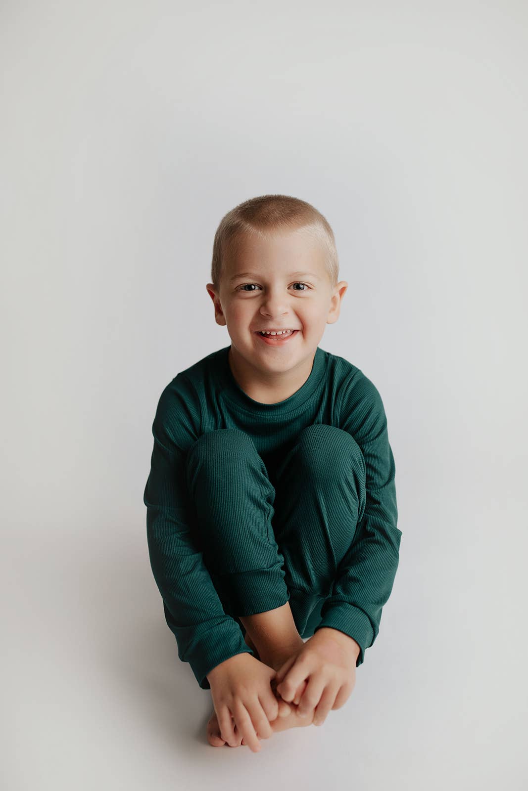 Three Little Tots – wholesale Pyjamasset - Barn – Ribbed Forest Green Jammies Barn Pjs & Lougewear6