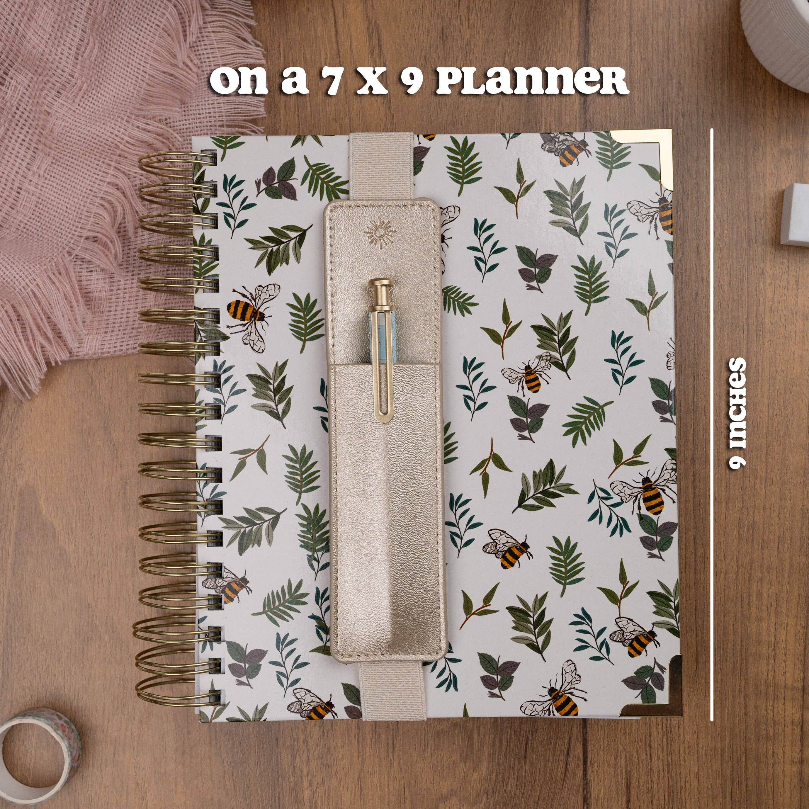 Gold Pen Pouch - Pen Holder For Notebooks, Journals, and Planners for wholesale on Faire4