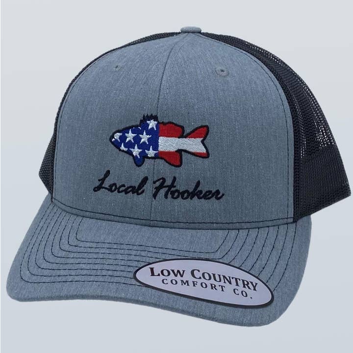 LH012B USA Flag Bass HTHR/BLK for wholesale by Local Hooker