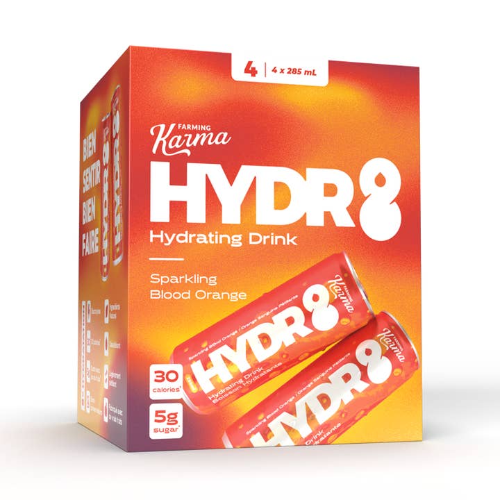 Blood Orange - Hydr8 (4 pack) for wholesale by Farming Karma Fruit Co. Ltd