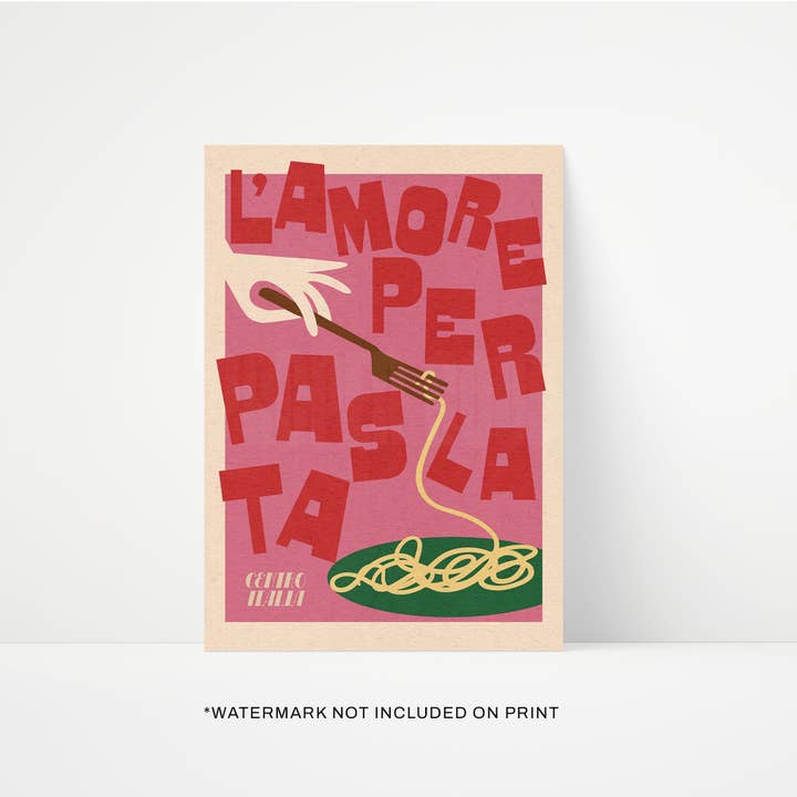 Pasta Love Print for wholesale by Proper Good