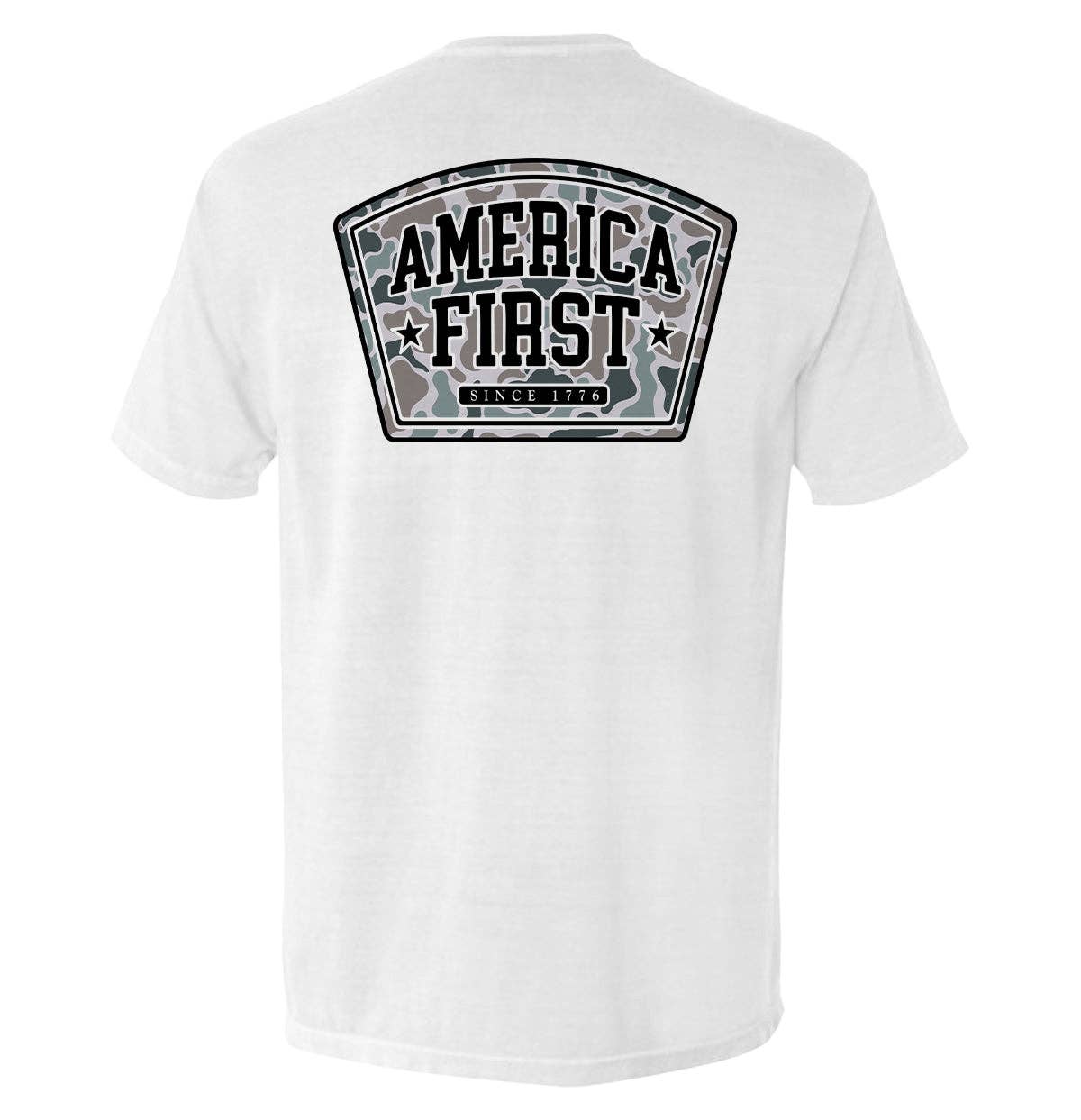 Shield Republic - Wholesale Screen Printed T-Shirt - Men's - America First Duck Camo1