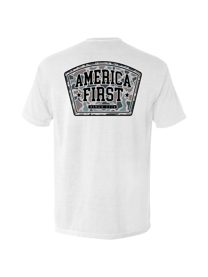 Shield Republic - Wholesale Screen Printed T-Shirt - Men's - America First Duck Camo1