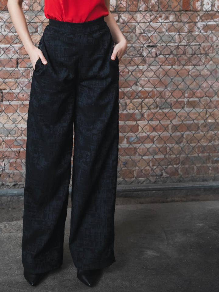 Jacquard-Hose mit weitem Beinschnitt für den Großhandel von KATIE FARNAN