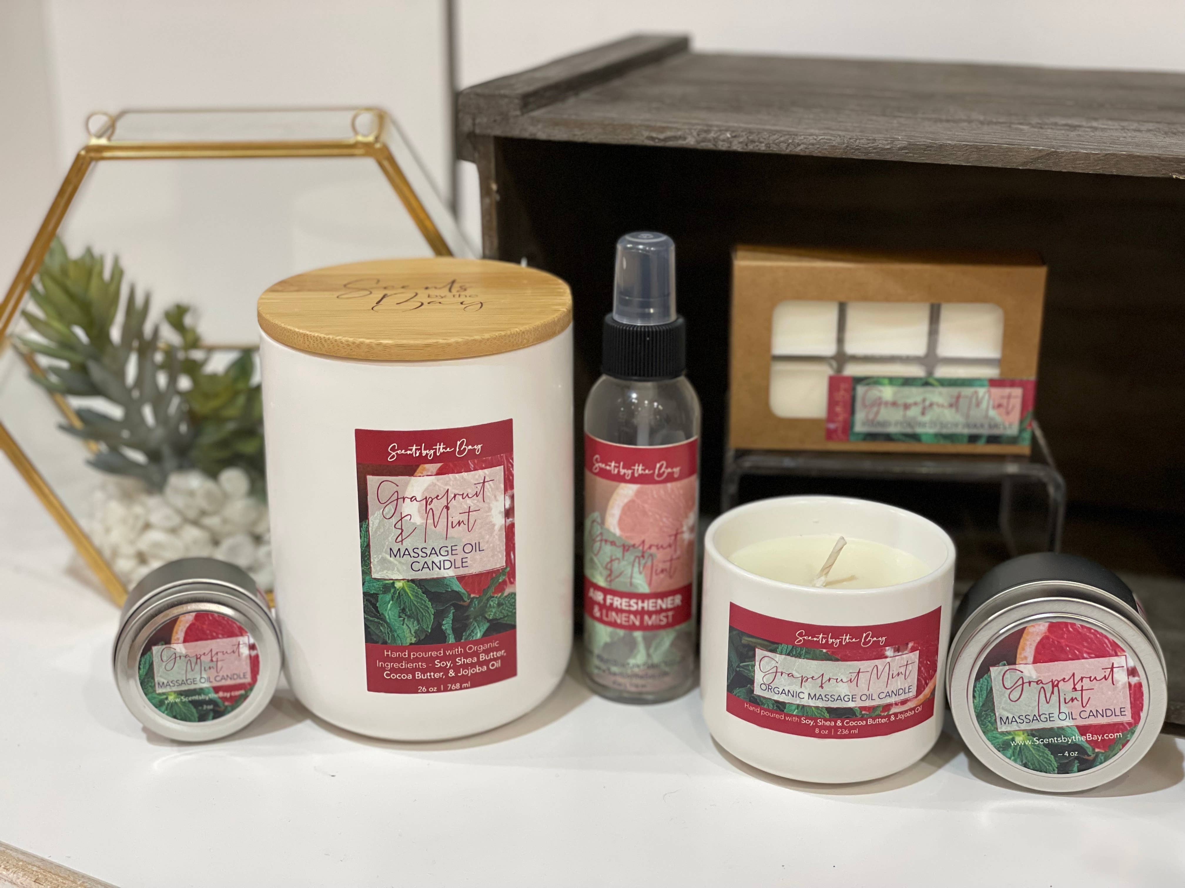 Scents by the Bay - Wholesale Jar/Filled Candle - 8 oz Reusable Ceramic: Organic Massage Oil Candle3