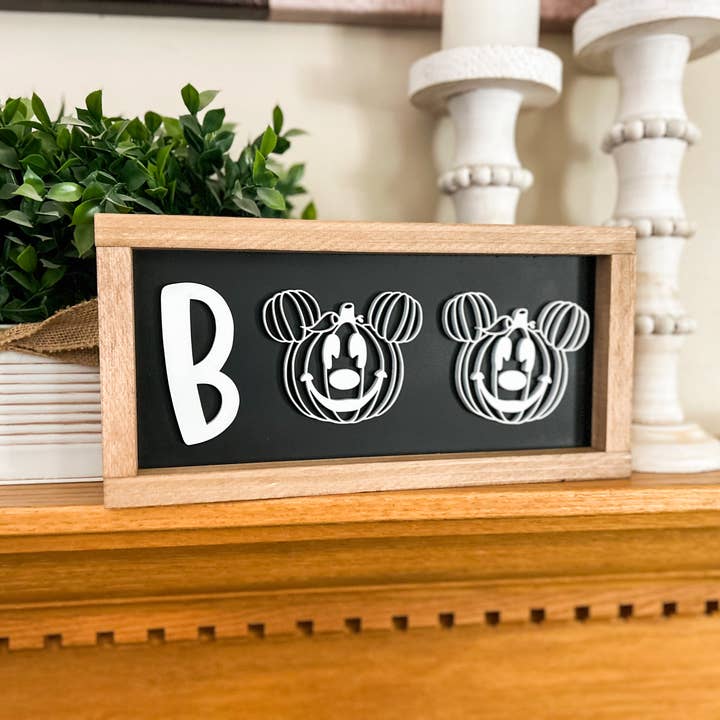 Three Bees Decor - Wholesale Wall Sign - Boo Mickey Head3
