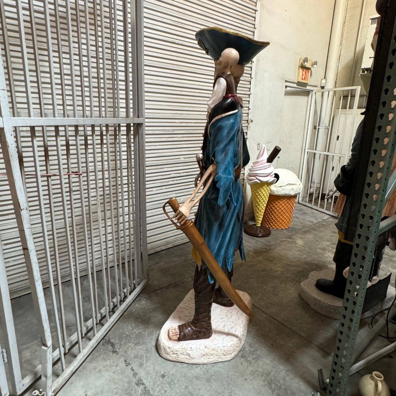 LM Treasures - Wholesale Decorative Figurine - Pirate Skeleton With Monkey Life Size Statue7