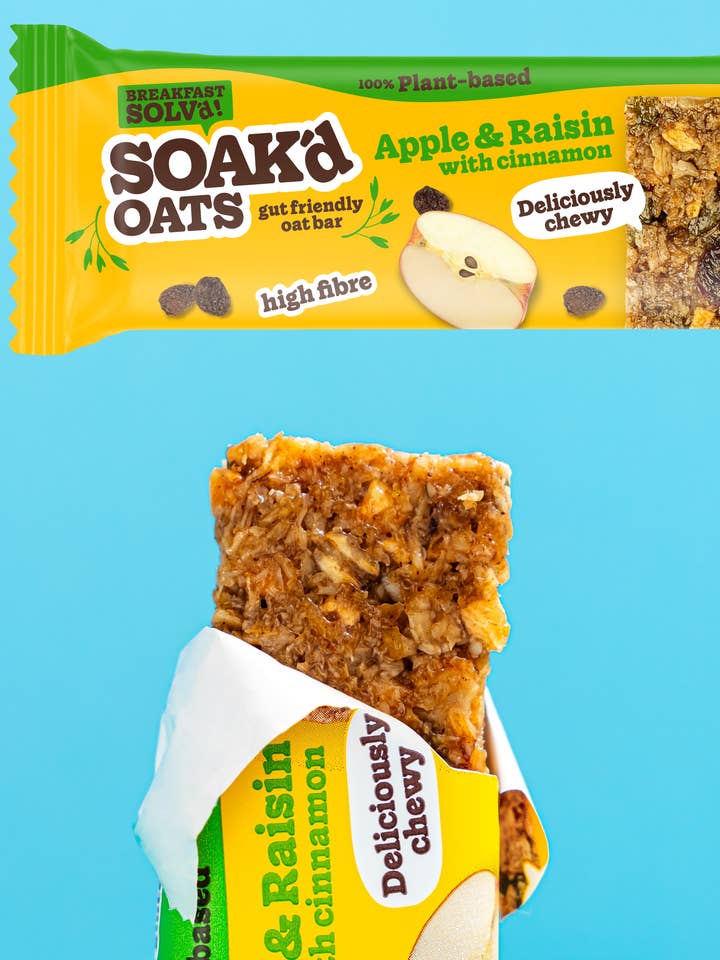 Pack of Apple & Raisin Oat Bars (x16) for wholesale by SOAK'd OATS