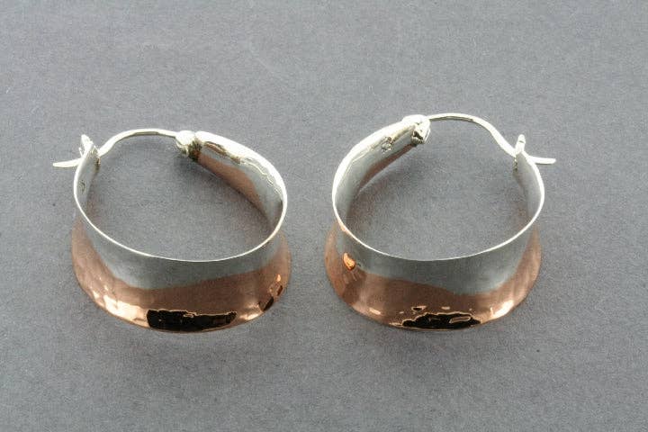 Makers & Providers - Wholesale Hoop earrings - Copper & silver wave hoop earrings3