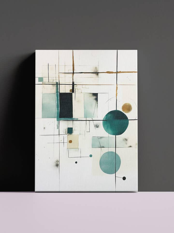 Mid Century Modern Geometric Canvas Print 3 for wholesale by Little Ox Designs