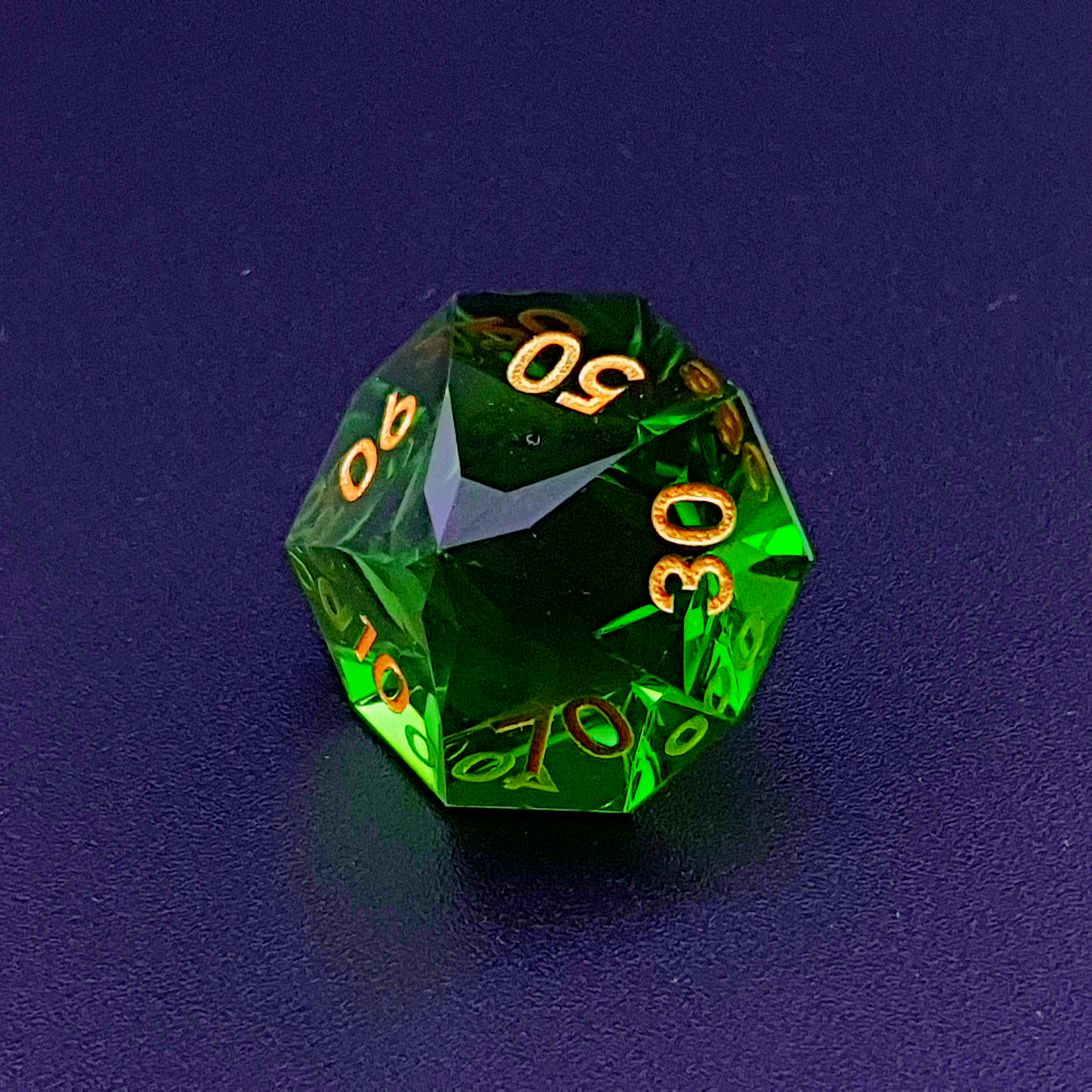 Tabletop Dominion Limited - Wholesale Dice - Verdant Prism | Diamond Cut Sharp Edge Resin | 7 Piece Dice Set2