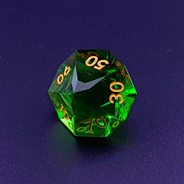 Tabletop Dominion Limited - Wholesale Dice - Verdant Prism | Diamond Cut Sharp Edge Resin | 7 Piece Dice Set2