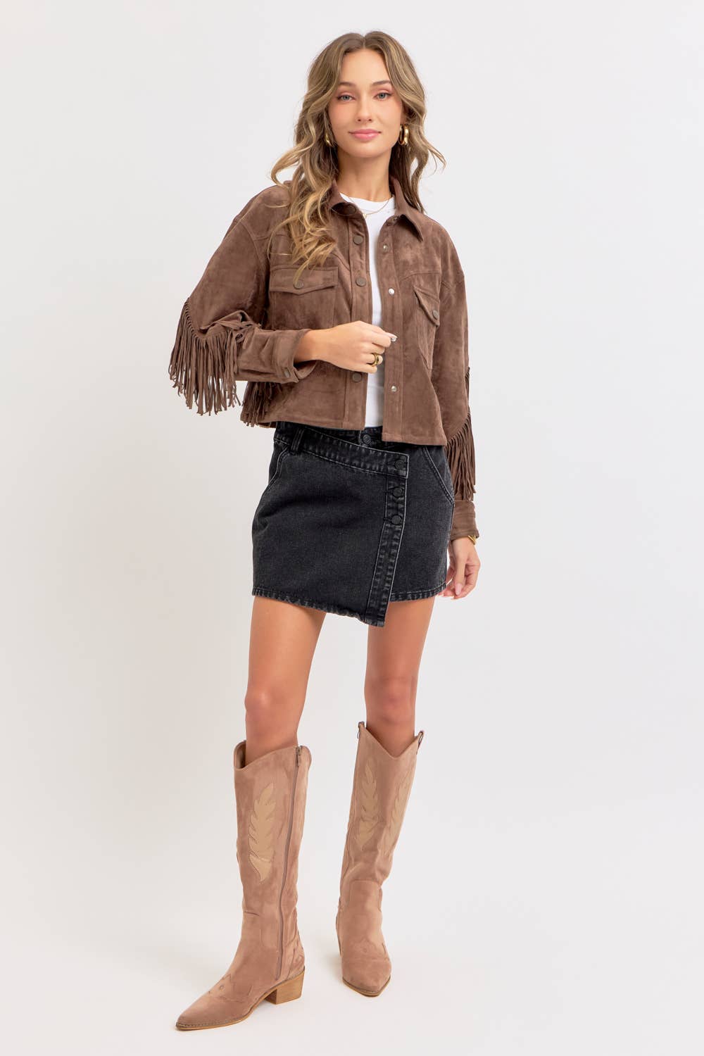 Sweet Lovely by Jen – Großhandel Hemdjacke/Shacket – Damen – Western-inspirierte Wildleder-Shacket10