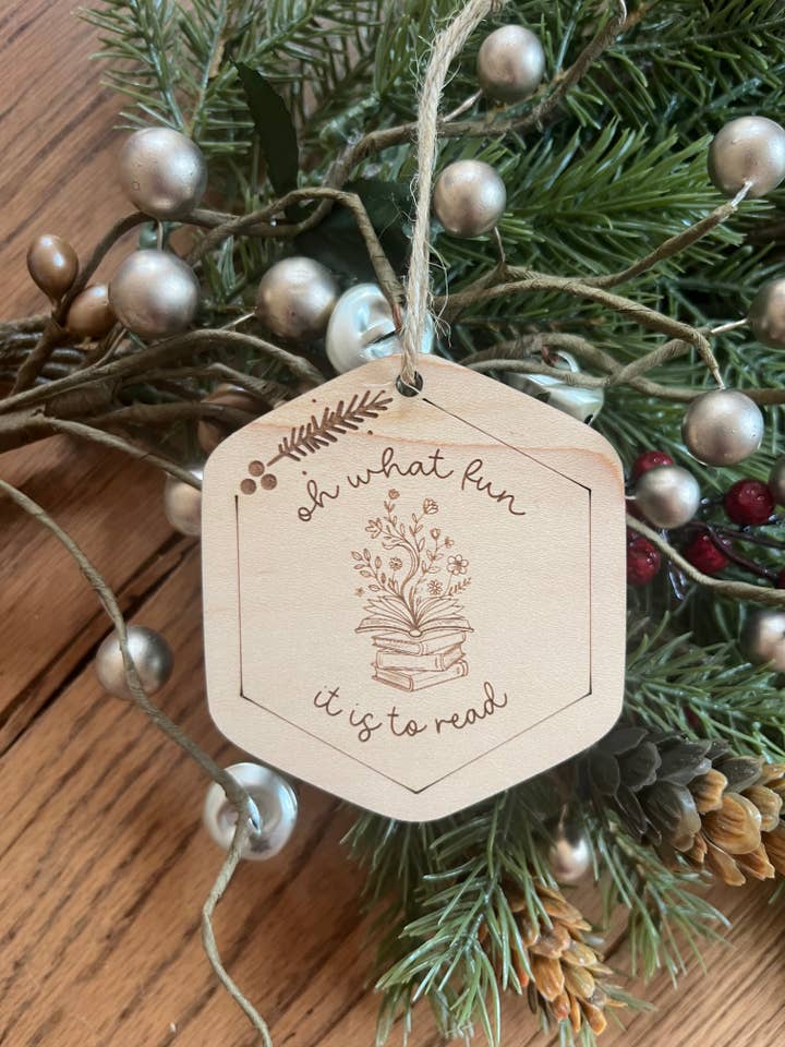 Book lovers Bookish Fantasy Christmas Ornament for wholesale by Rustic Raleigh