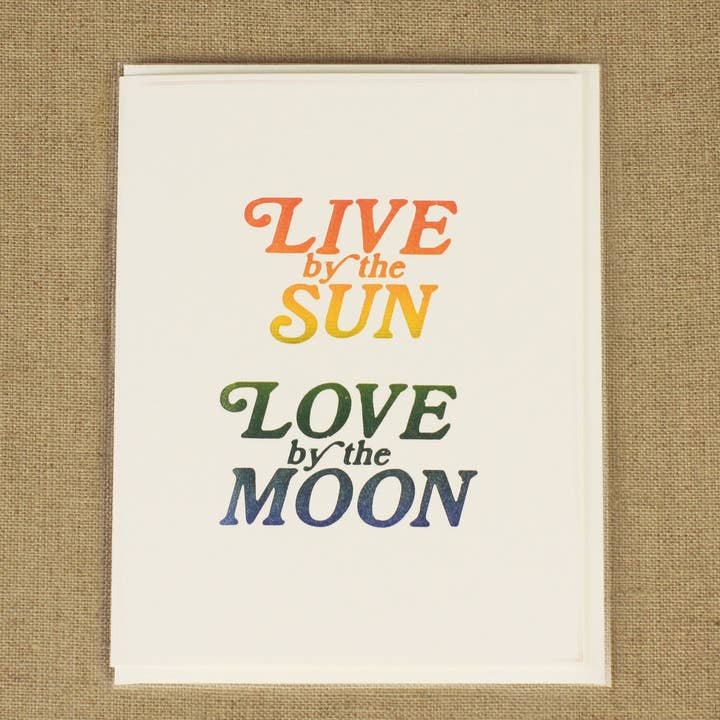 Live by the Sun, Love by the Moon Card for wholesale by Margins Imprint
