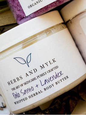Palo Santo & Lavender Whipped Herbal Body Butter for wholesale by Herbs and Mylk