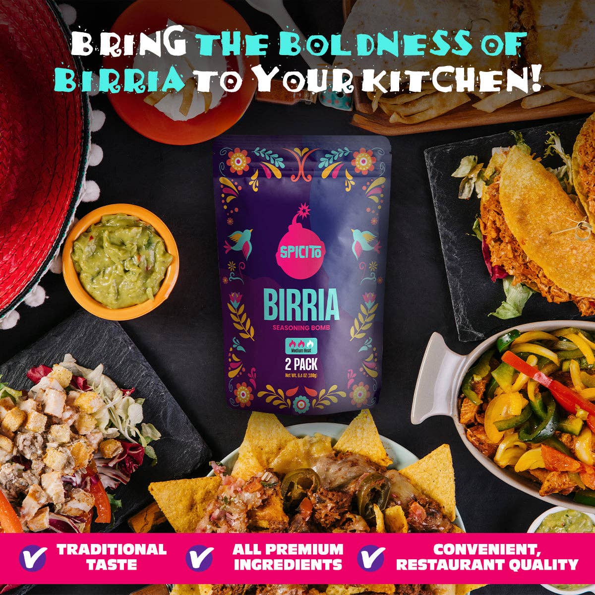 Spicito - Wholesale Dried Spice Mix - Spicito Birria Bombs - 72 packs per master case4