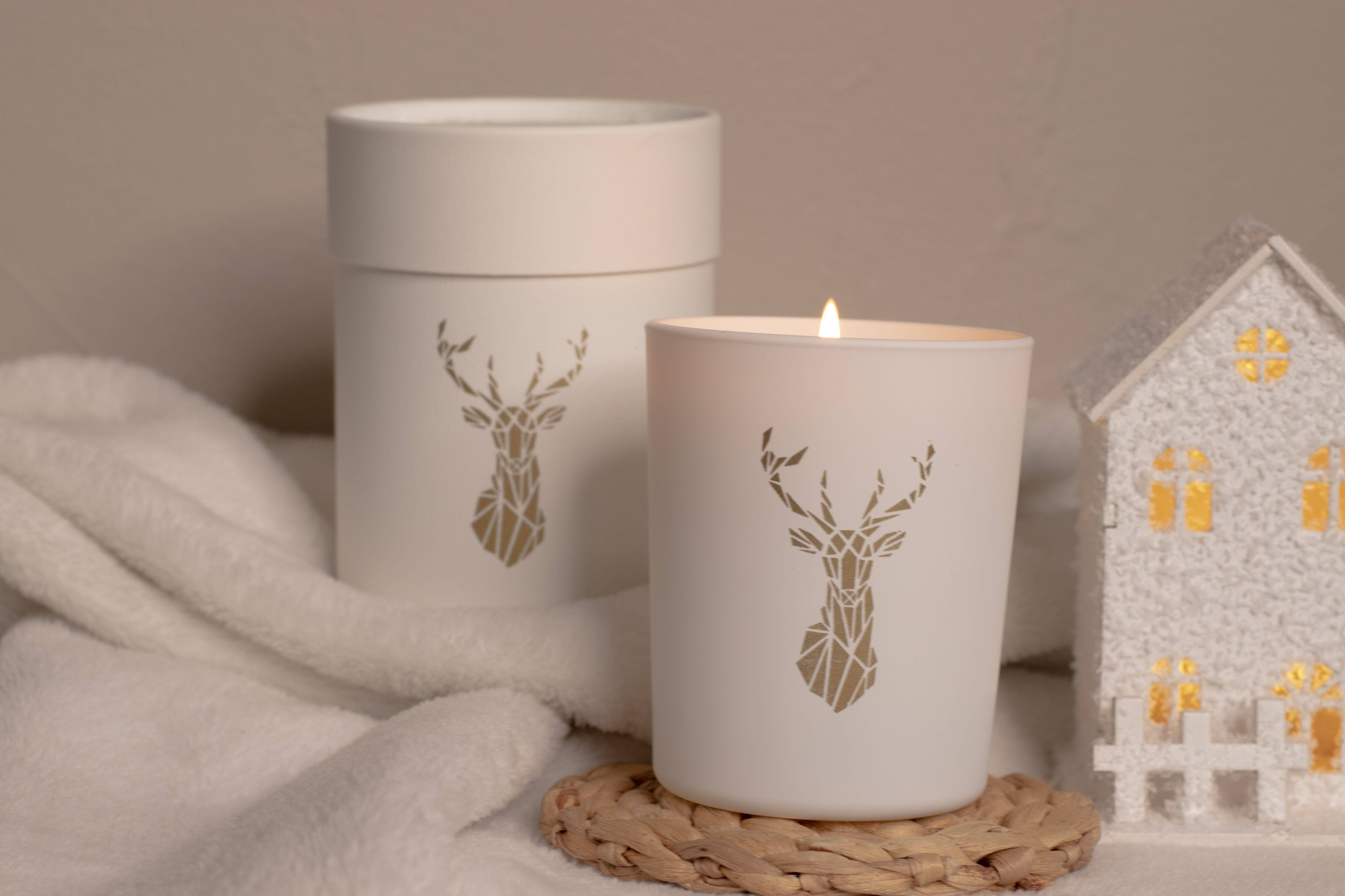 La Bougie Blanche - Wholesale Jar/Filled Candle - Cotton Flower Candle - White Deer