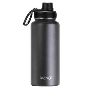 HydroMATE 32 oz Water Bottle with Time Markings Straw Lid Pink Aqua