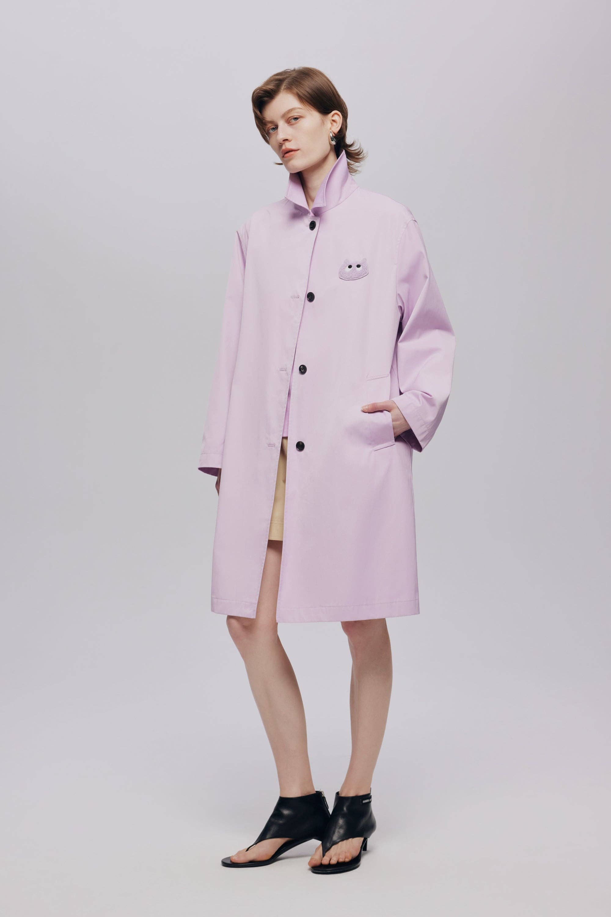 Urlazh - Wholesale Trench Coat - Women's - Pink and Purple Shirred Trench Coat5