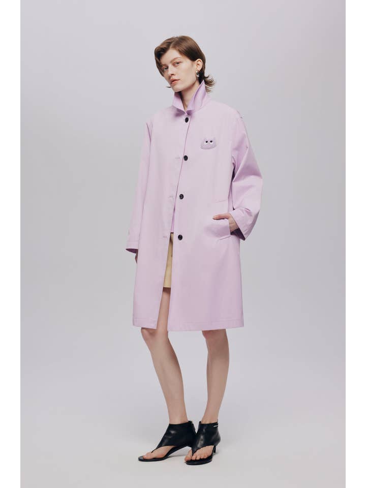 Urlazh - Wholesale Trench Coat - Women's - Pink and Purple Shirred Trench Coat5