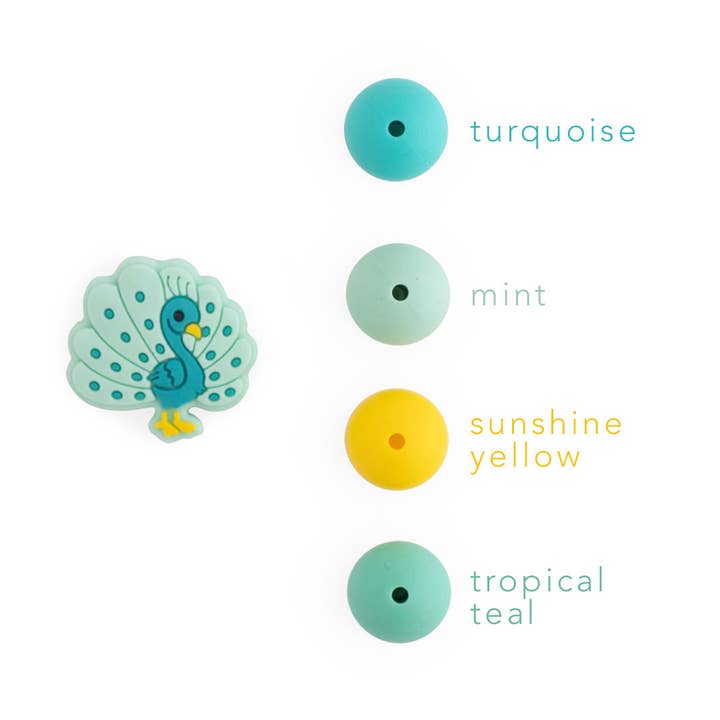 Cara & Co Silicone Craft Supply - Wholesale Beads - Peacocks Silicone Focal Beads4