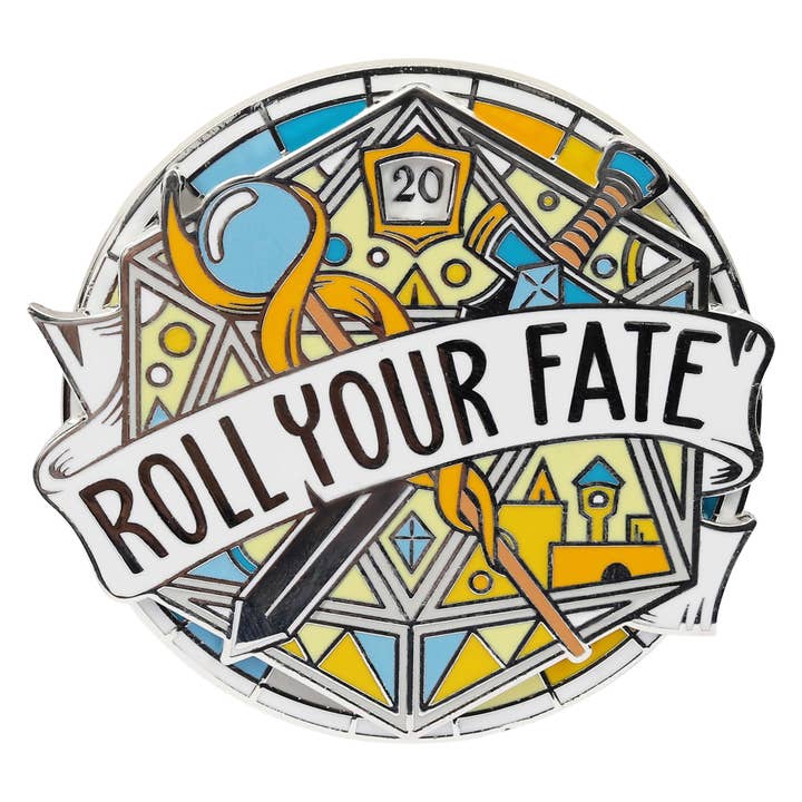 Roll Your Fate Spinner Pin for wholesale by GlassStaff