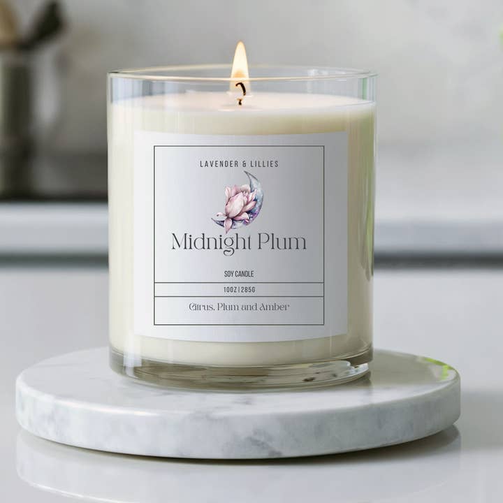 Midnight Plum- 10oz Soy Woodwick Candle for wholesale by Lavender & Lillies