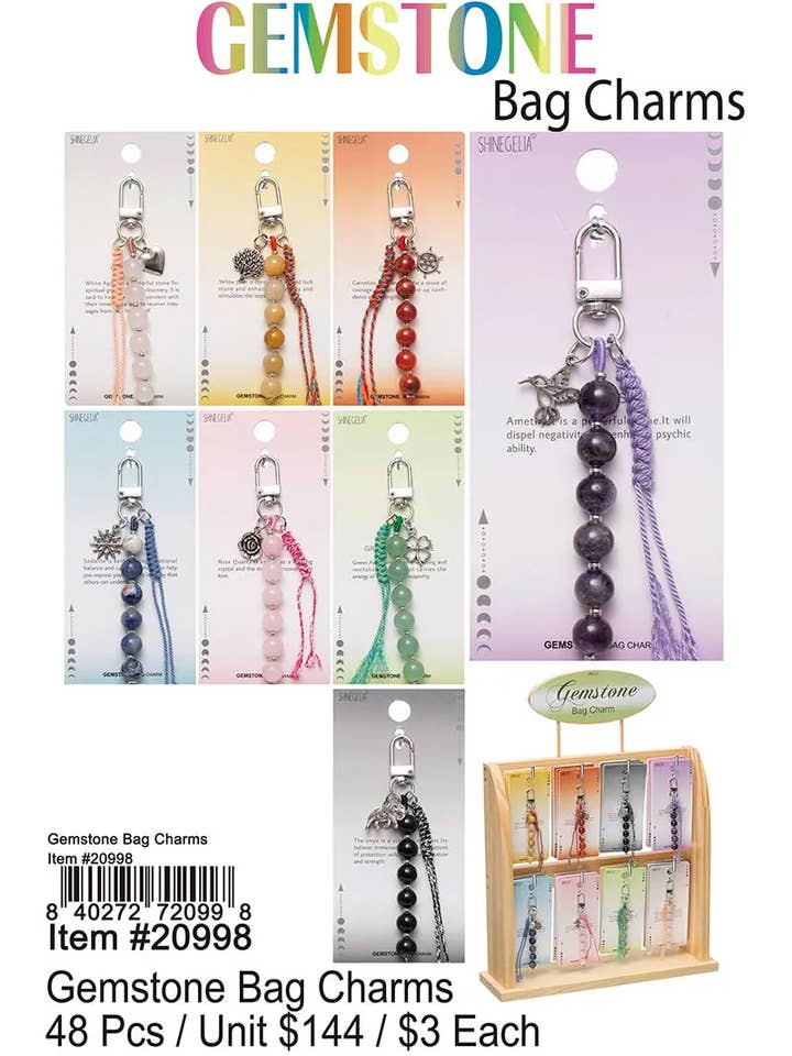 Ädelstensväskcharmar. för wholesale av Puka Creations