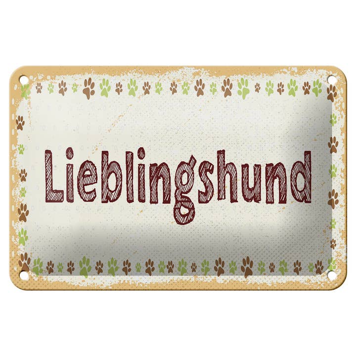 Femer - Vente Pancarte - Panneau en étain avec inscription « chien préféré », 18 x 12 cm