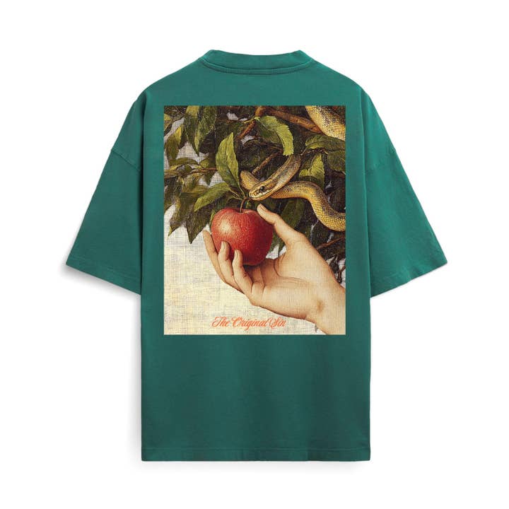 DAS URSPRÜNGLICHE SÜNDEN-T-SHIRT – ERDGRÜN für den Großhandel von Vertere Berlin