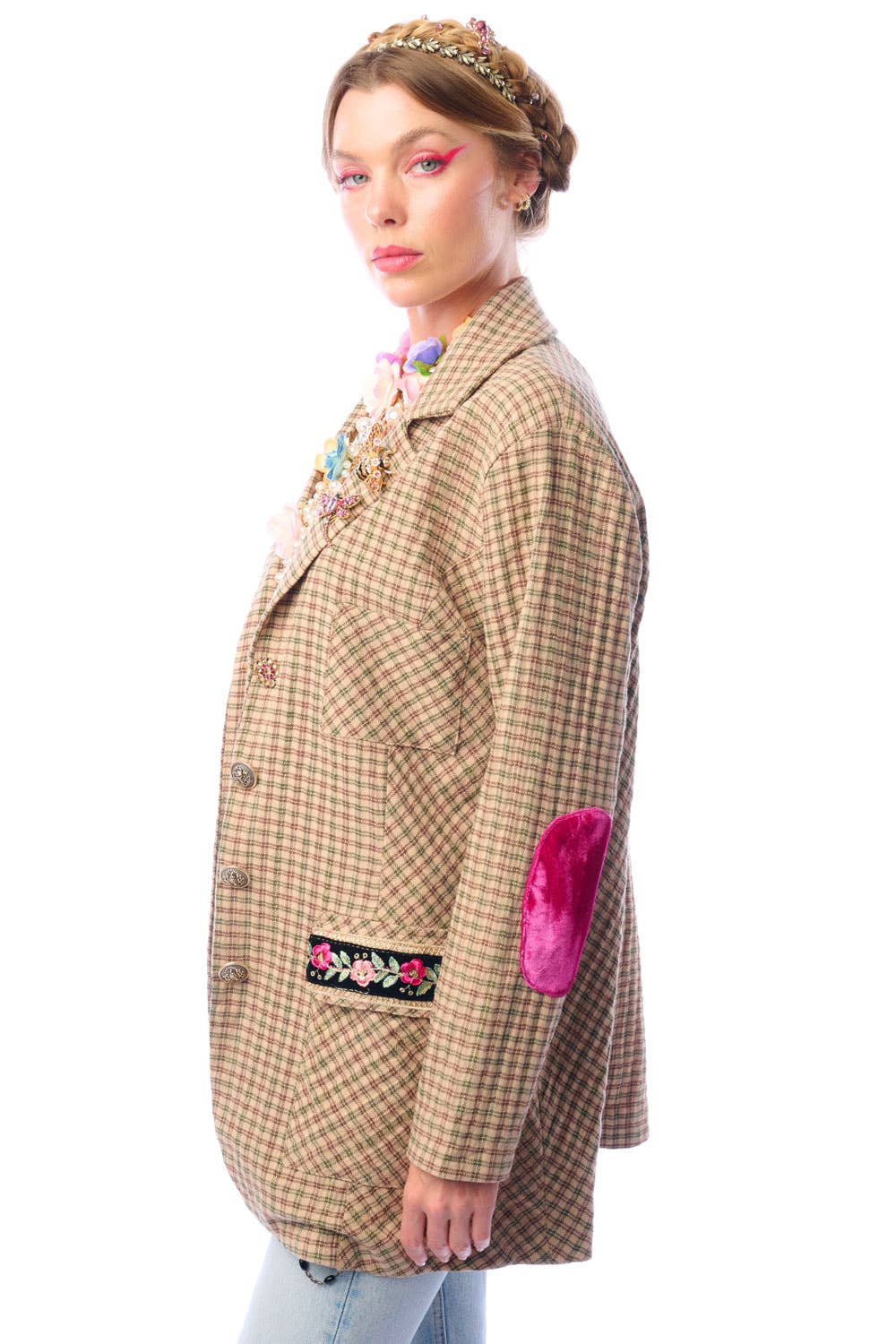 Aratta | Women's Fashion - Wholesale Blazer - Women's - Diana Beige Floral Blazer | Plaid Blazer | Flowery Jacket27