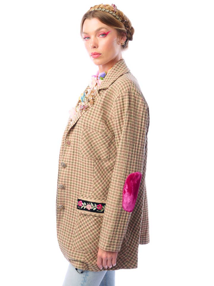 Aratta | Women's Fashion - Wholesale Blazer - Women's - Diana Beige Floral Blazer | Plaid Blazer | Flowery Jacket27