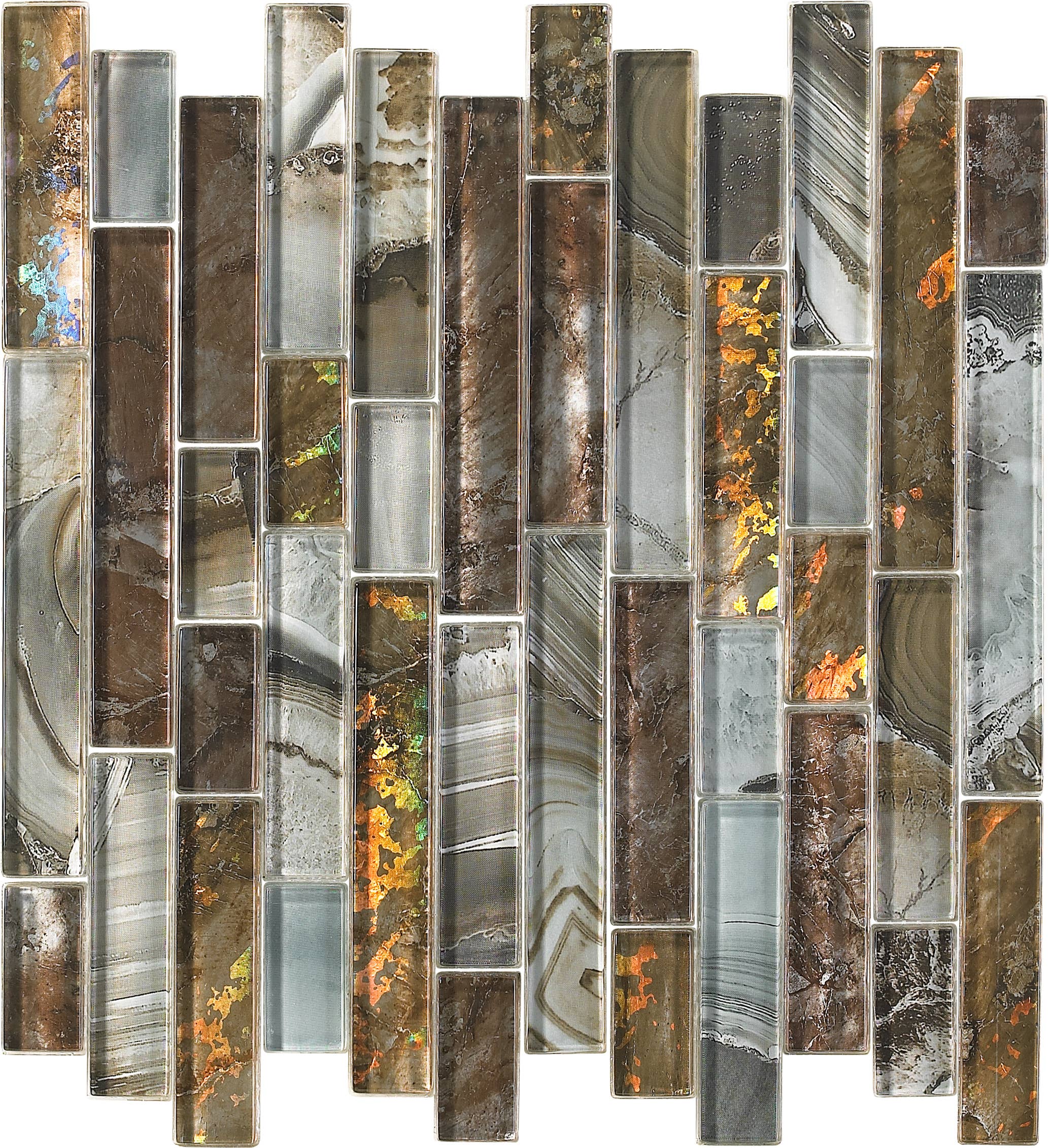 Thomas Avenue Ceramics - Wholesale Wall Tile - 12"x12" Random Linear Glass Mosaic Tile5