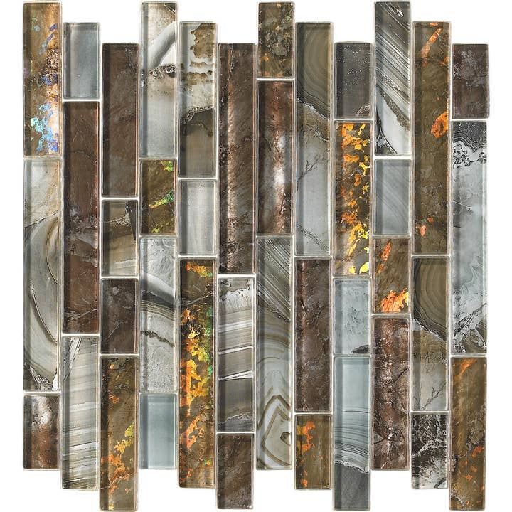 Thomas Avenue Ceramics - Wholesale Wall Tile - 12"x12" Random Linear Glass Mosaic Tile5