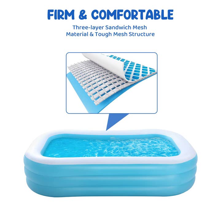 Above Edge - Wholesale Inflatables - 95inch Inflatable Pool Rectangular Inflatable Swimming Pool