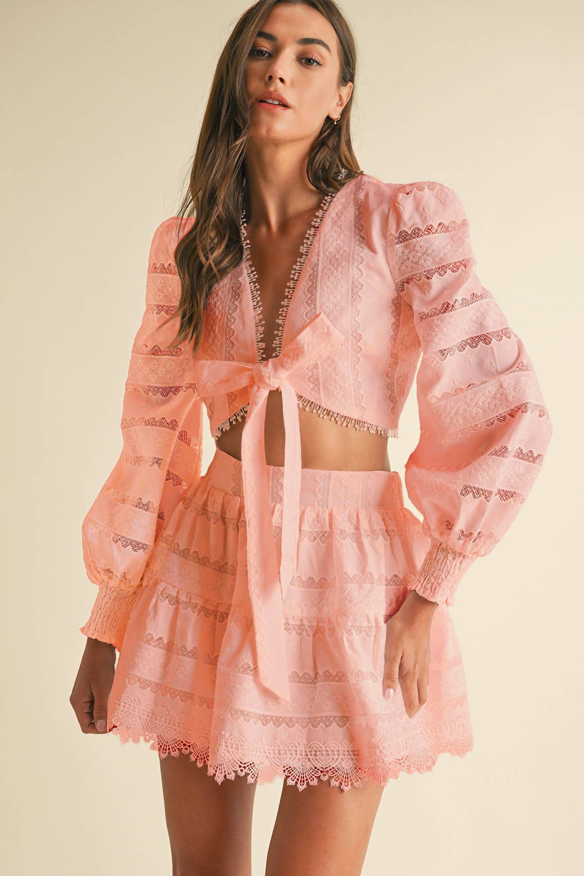 White Lace Cotton Crop Blouse Top for wholesale on Faire13