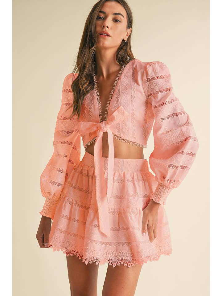 White Lace Cotton MIni Skirt for wholesale on Faire14