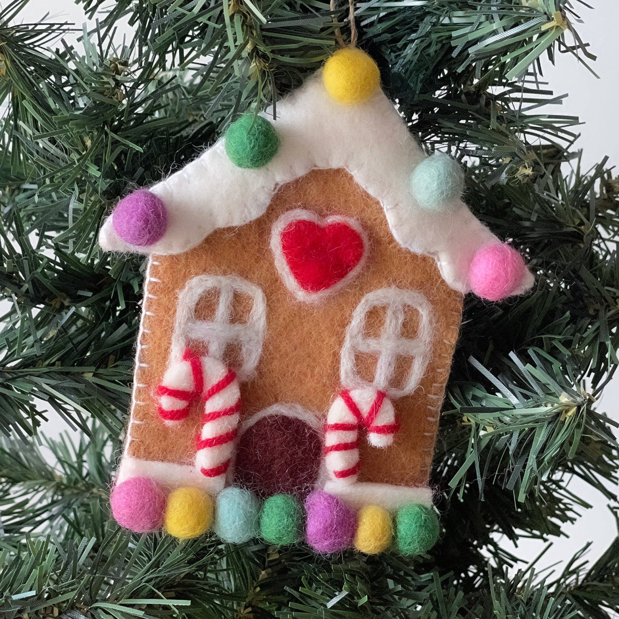 Global Crafts - Wholesale Ornament - Gingerbread House Handmade Felt Ornament3