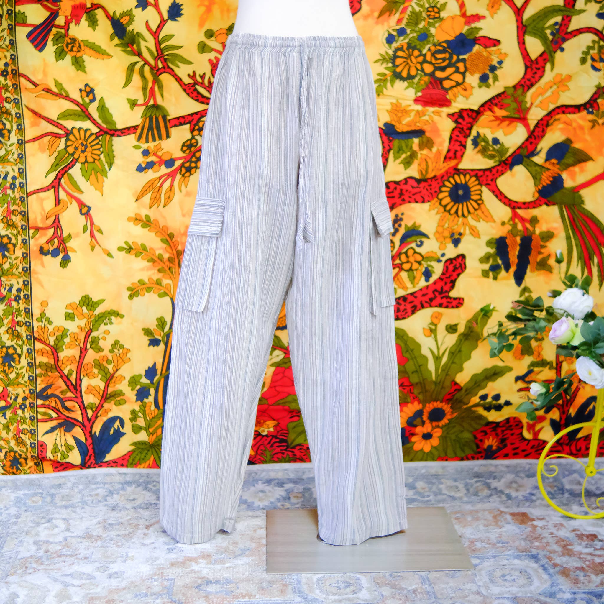 Karma Nepal Crafts - Wholesale Pants - Unisex - Multicolor Unisex Cotton Cargo Pants7