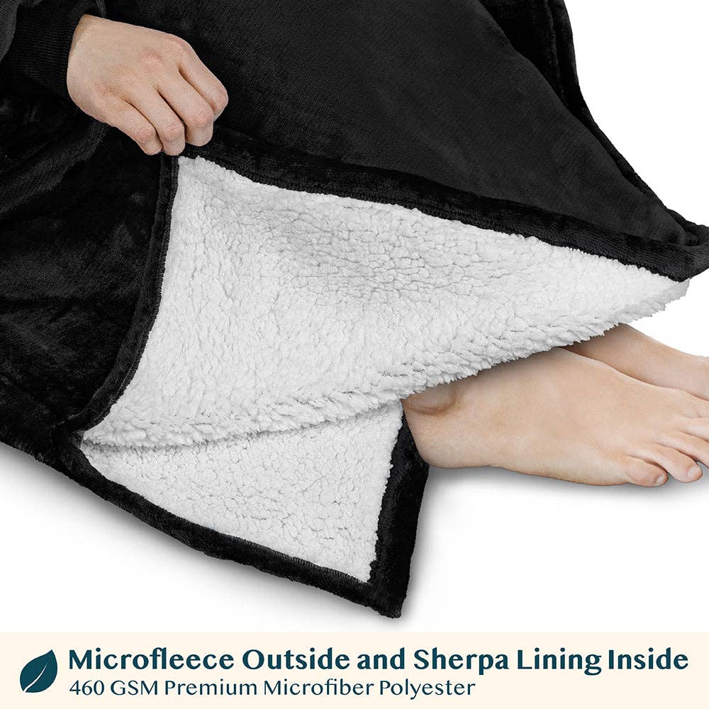 Pavilia - Wholesale Hoodie - Women's - Chest Pocket Sherpa Hoodie Blanket - Patch Pocket (Regular / Long)92