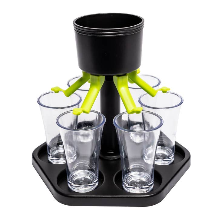 Plastic Liquor Shot Dispenser with Individual Stoppers for wholesale by Lexi Home
